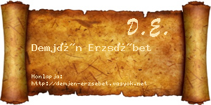 Demjén Erzsébet névjegykártya
